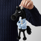 Cheval Audacieux | Noir et Bleu Porte-clés