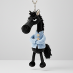 Cheval Audacieux | Noir et Bleu Porte-clés