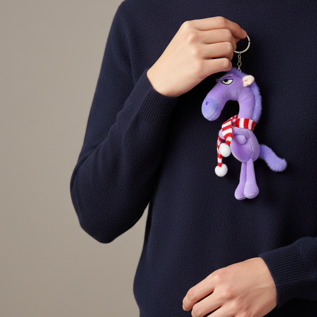 Cheval effronté | Violet et rouge Porte-clés