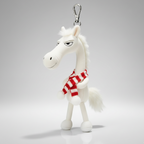 Porte-clés | "Cheval Audacieux" en blanc et rouge
