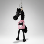 Cheval effronté | Noir et rose Porte-clés