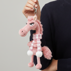Cheval audacieux | Porte-clés rose et blanc