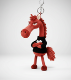 Cheval effronté | Rouge et noir Porte-clés