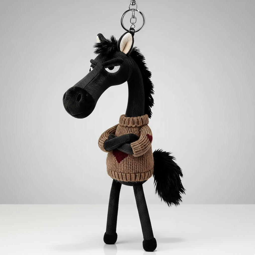 Cheval Audacieux | Noir et Brun Porte-clés
