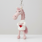 Cheval Audacieux | Rose avec un Cœur Porte-Clés