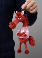 Cheval audacieux | Rouge et rose Porte-clés