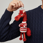 Cheval audacieux | Rouge et blanc avec un cœur Porte-clés
