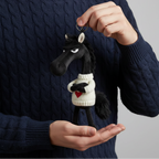 Cheval audacieux | Noir et blanc avec cœur Porte-clés
