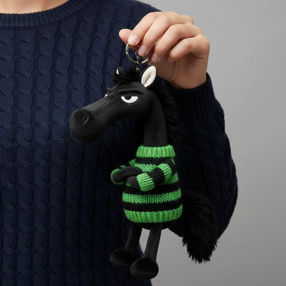 Cheval effronté | Noir et vert Porte-clés