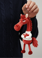Cheval coquin | Rouge et blanc avec un cœur Porte-clés