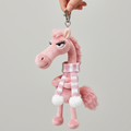Cheval audacieux | Porte-clés rose et blanc
