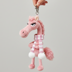 Cheval audacieux | Porte-clés rose et blanc