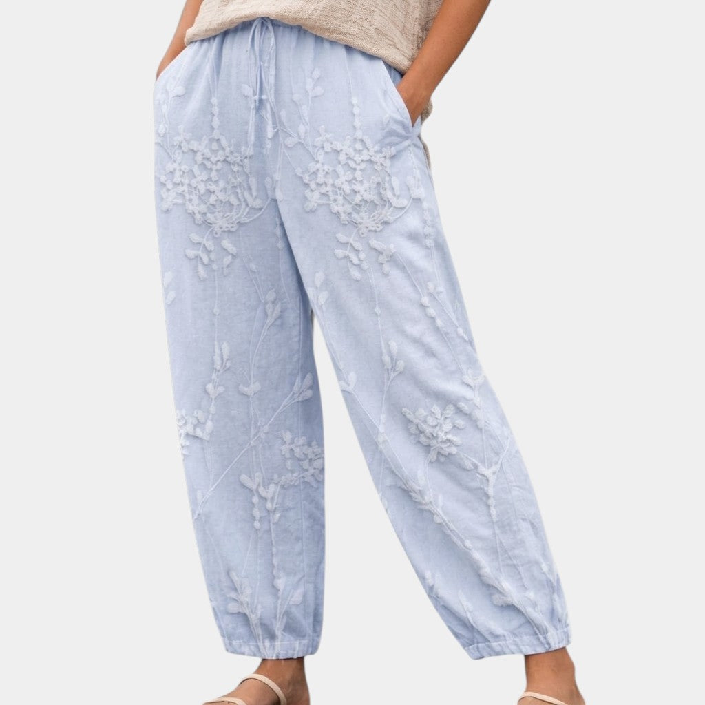 Eleanor | Pantalons Imprimés avec Design de Vignes
