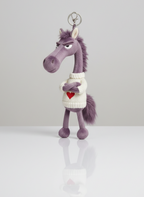 Cheval audacieux | Porte-clés violet et blanc