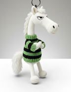 Cheval audacieux | Porte-clés blanc et vert