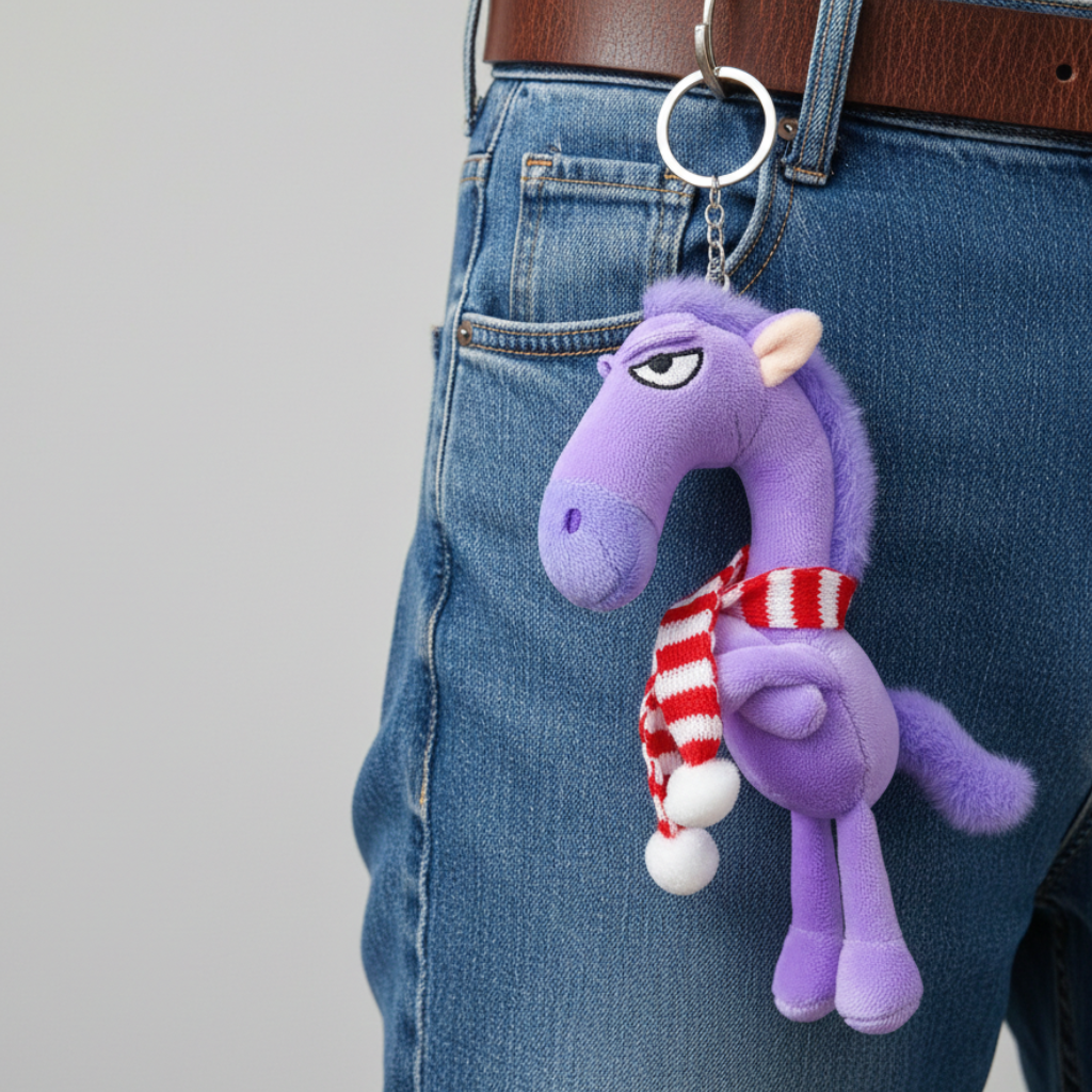 Cheval effronté | Violet et rouge Porte-clés