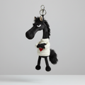 Cheval audacieux | Noir et blanc avec cœur Porte-clés