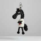 Cheval audacieux | Noir et blanc avec cœur Porte-clés