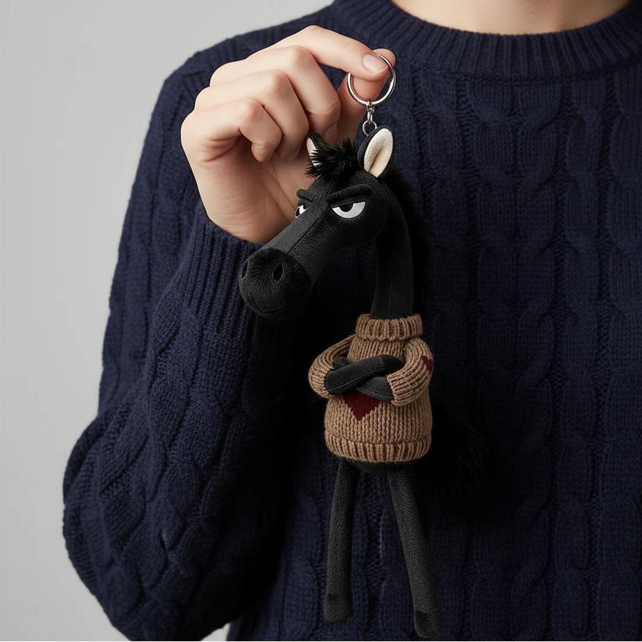 Cheval Audacieux | Noir et Brun Porte-clés