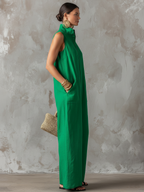 Clara - Combinaison femme minimaliste à coupe ample en mélange de lin