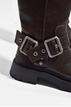 Bottes Plates Chunky Montantes