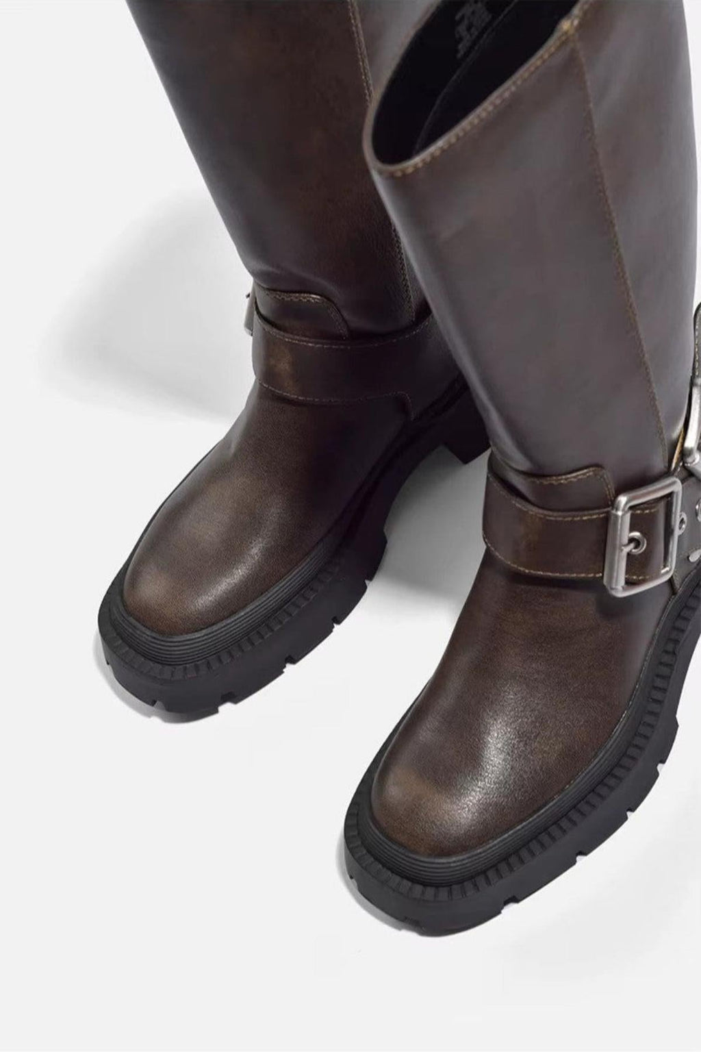 Bottes Plates Chunky Montantes