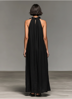 Giulia | Robe Maxi Minimaliste en Lin avec Volants