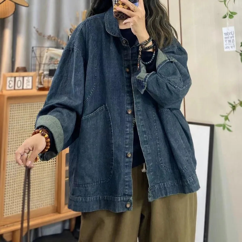 Solianne | Veste en jean longue oversize pour femme