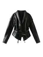 Jolysse | Manteau enveloppant en simili cuir