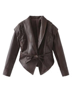 Jolysse | Manteau enveloppant en simili cuir
