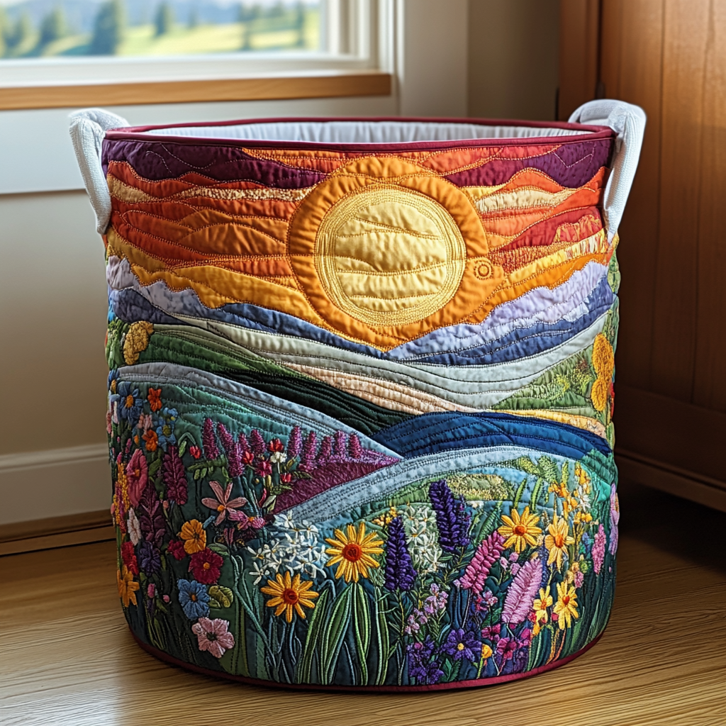 Panier à Linge de Prairie Printanière