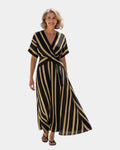 Mara | Robe midi croisée à rayures