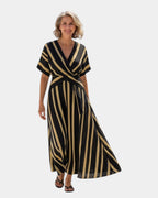 Mara | Robe midi croisée à rayures