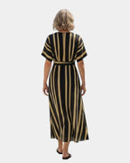 Mara | Robe midi croisée à rayures