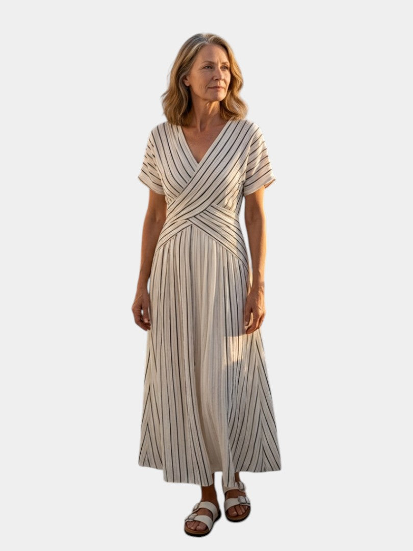 Nouha | Robe midi à décolleté en V