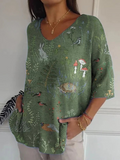 Laetitia | Pull Casual en Maille Imprimée avec Motif de Forêt et Animaux