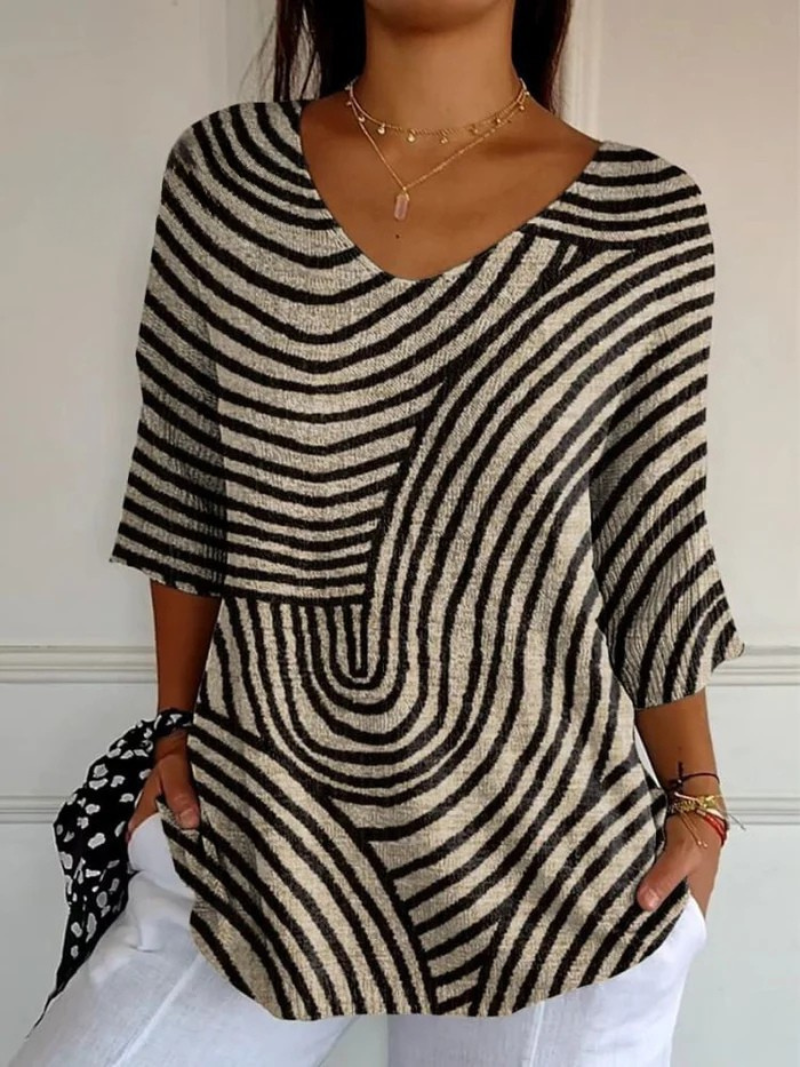 Perrine | Pull Casual à Imprimé Géométrique Rétro