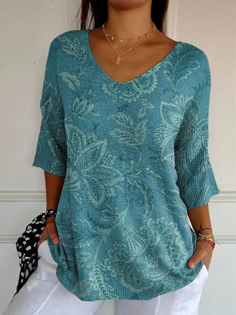 Zoé | Pull Décontracté en Maille avec Imprimé Artistique Floral