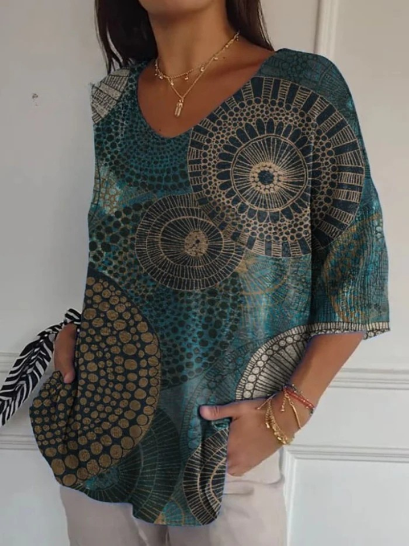Nadia | Pull Casual en Maille Abstraite Géométrique Vintage