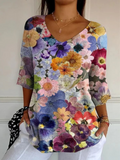 Valentine | Pull en Maille Vintage Féminin avec Imprimé Floral