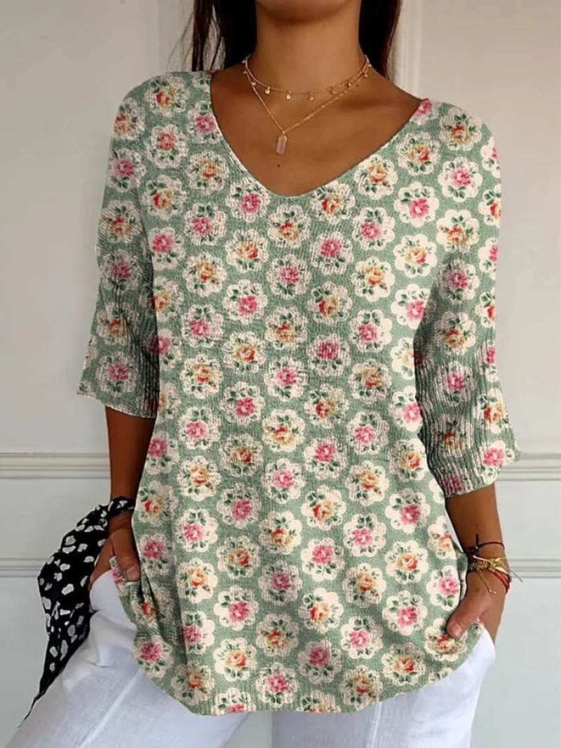 Violette | Pull Casual Vintage Ethnique avec Imprimé Floral