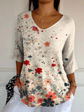 Lila | Pull Décontracté en Maille avec Motif Floral Vintage