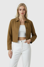 Floréanne | Veste décontractée élégante à col français avec manches longues