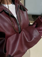 Rosélinea | Veste classique en similicuir