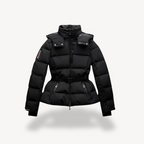 Eléanne | Manteau puffer noir avec ceinture