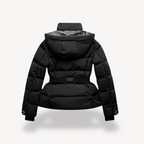 Eléanne | Manteau puffer noir avec ceinture