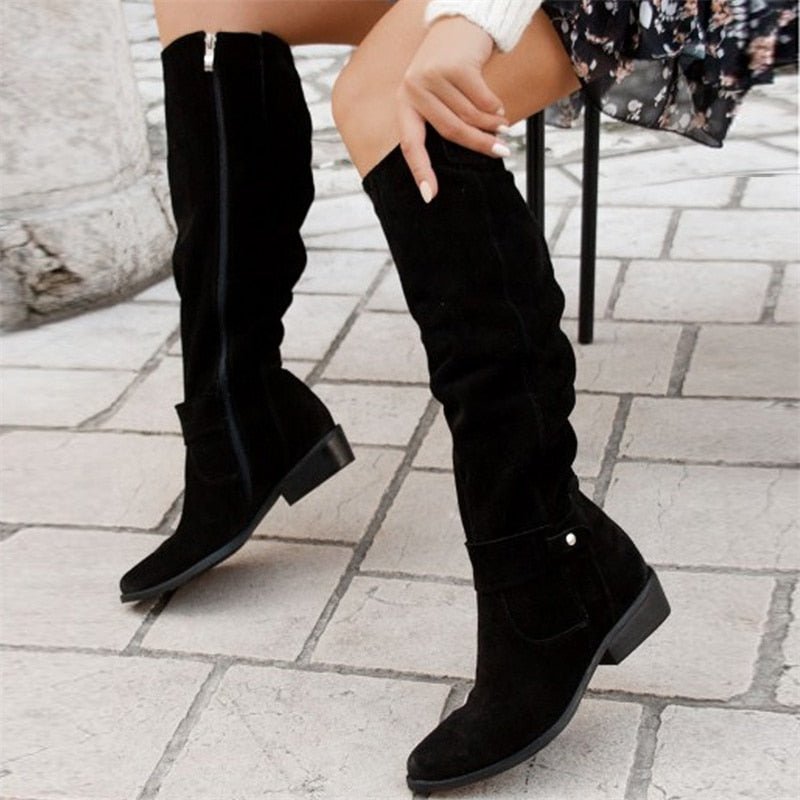Bottes plates hautes polyvalentes pour femmes