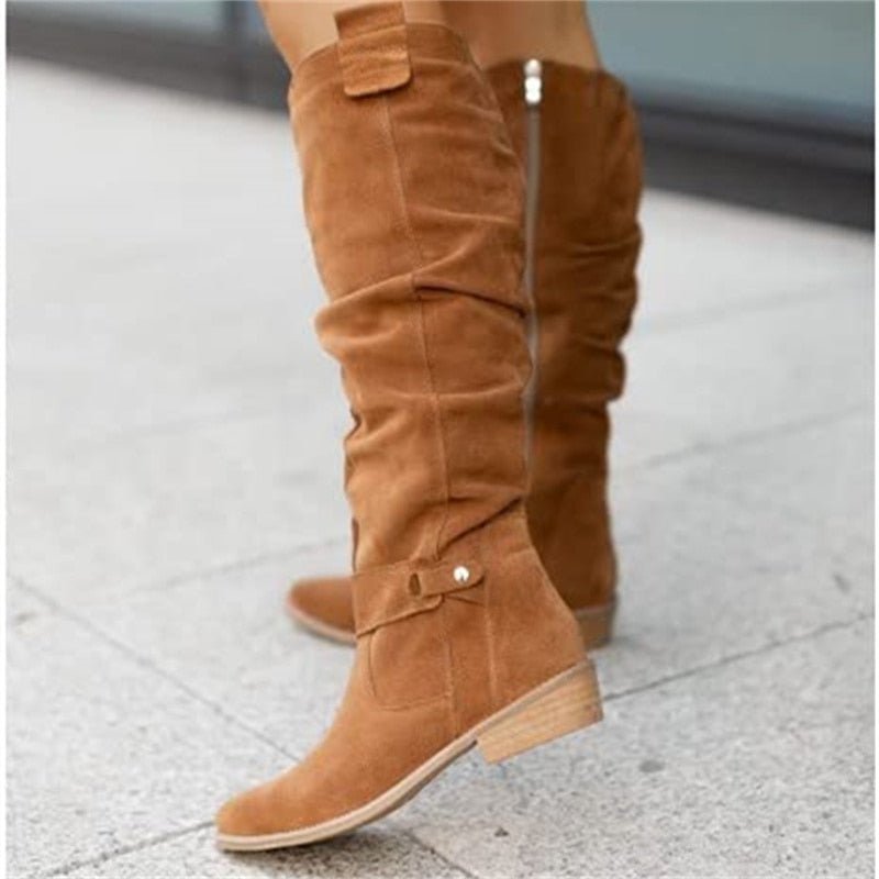 Bottes plates hautes polyvalentes pour femmes