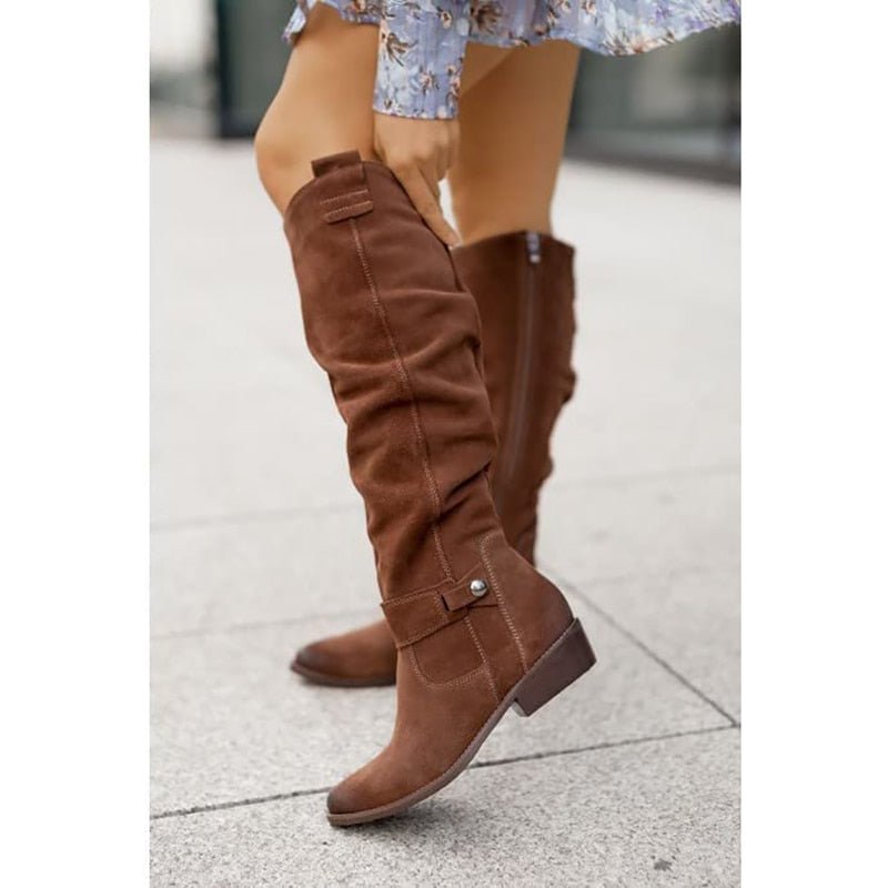 Bottes plates hautes polyvalentes pour femmes