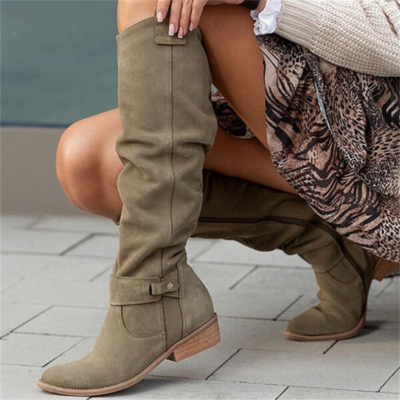 Bottes plates hautes polyvalentes pour femmes